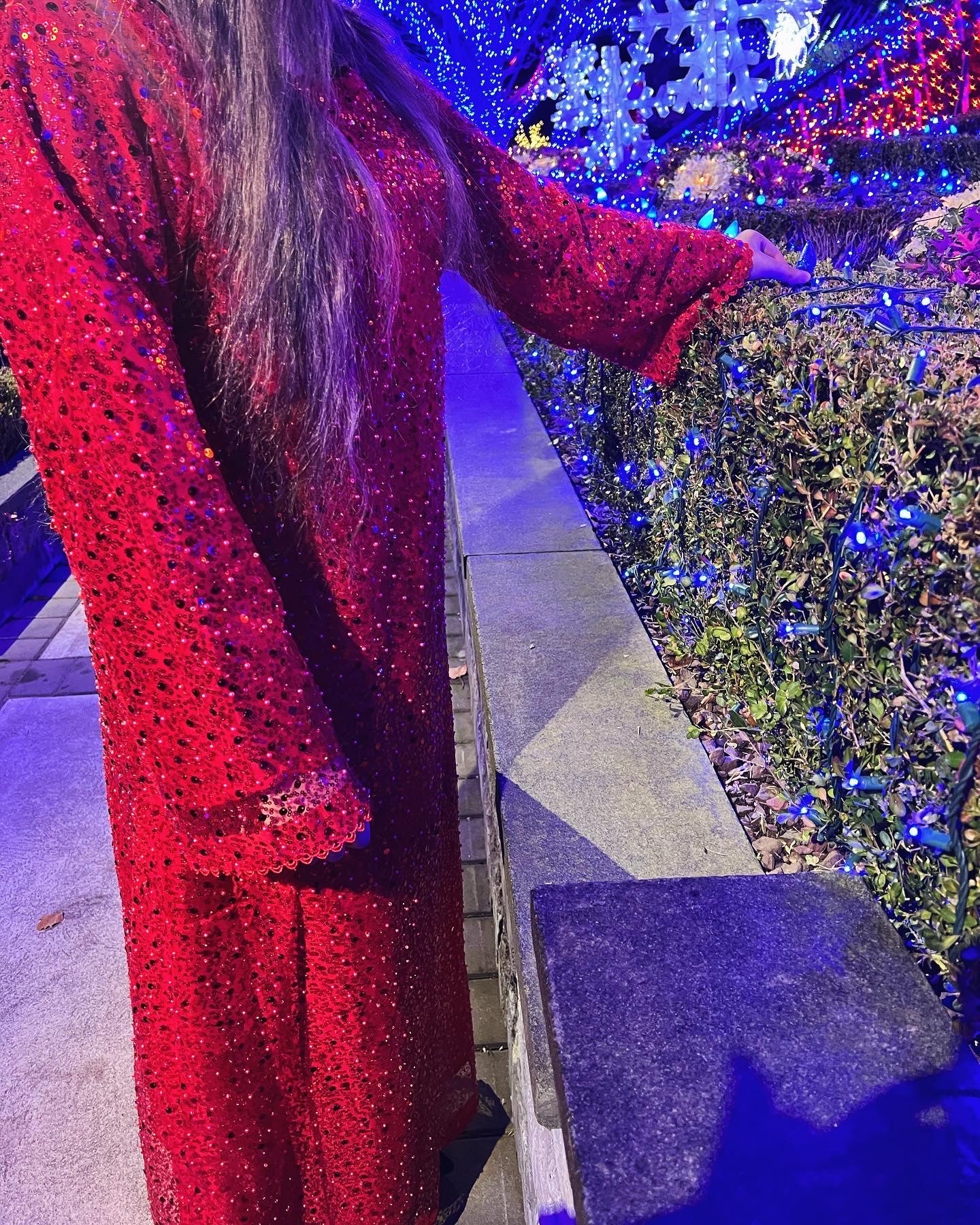 Embellished Ruby Red Abaya